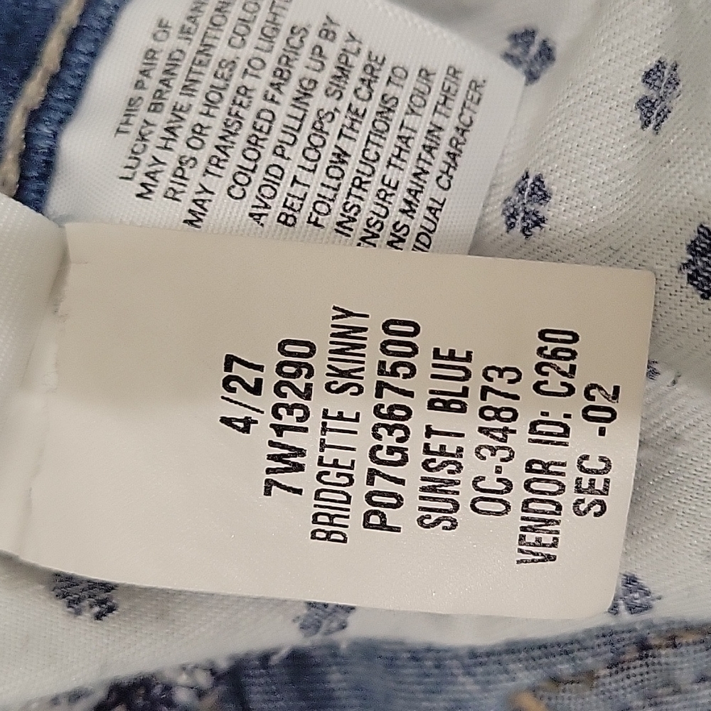 Lucky Brand Bridgette Skinny Size 4/27 - Picture 8 of 8